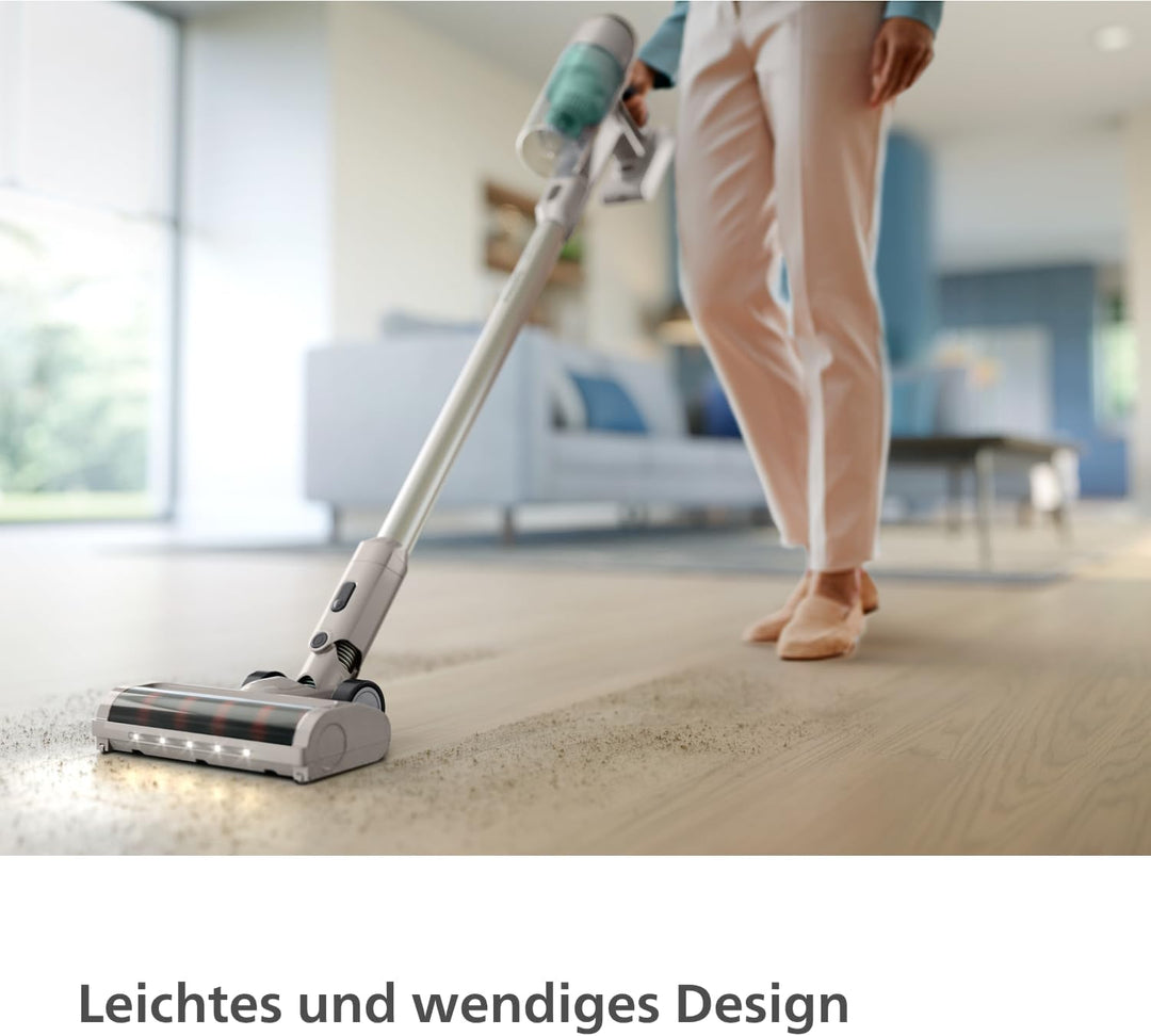 Philips Akku-Staubsauger 2000 Serie. Starke Saugkraft auf Hartböden, 40min Laufzeit, LED-Düse, austa
