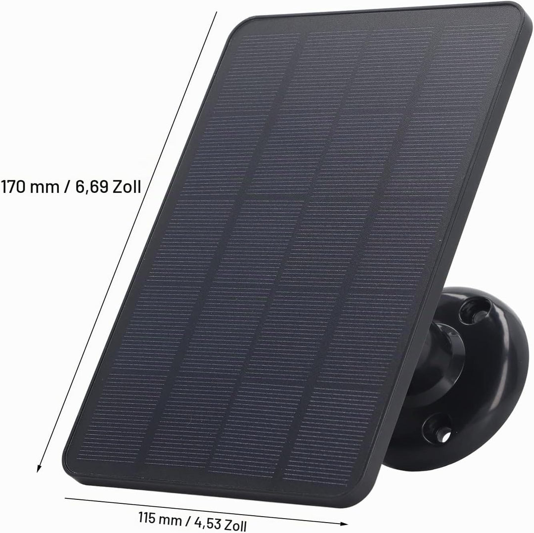 Solarpanel, Wasserdichtes 10-W-Akkuladegerät, Micro-USB-Kamera-Lade-Solarpanel mit 360° Verstellbare