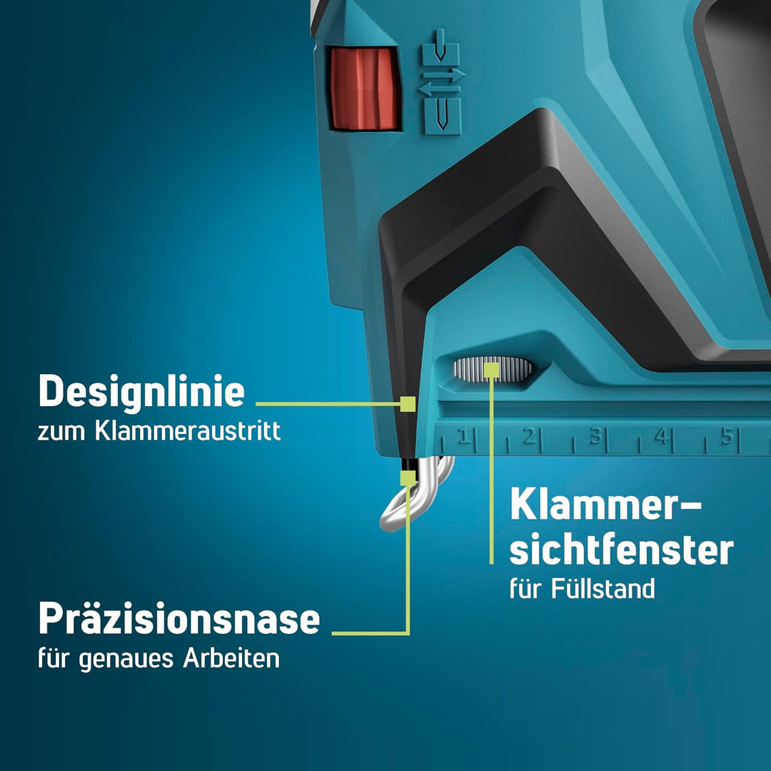 NOVUS TOOLS Akku Tacker J-550 Set inkl. 11.800 Klammern │ Für Feindrahtklammern 6-14 mm und Nägel 16