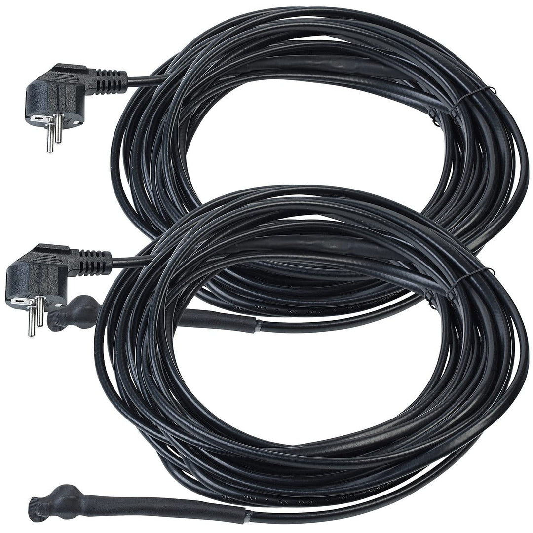 Royal Gardineer Pflanzenheizung: 2er-Set Frostschutzkabel mit Thermostat, 10 m Heizkabel, 150 W, IPX