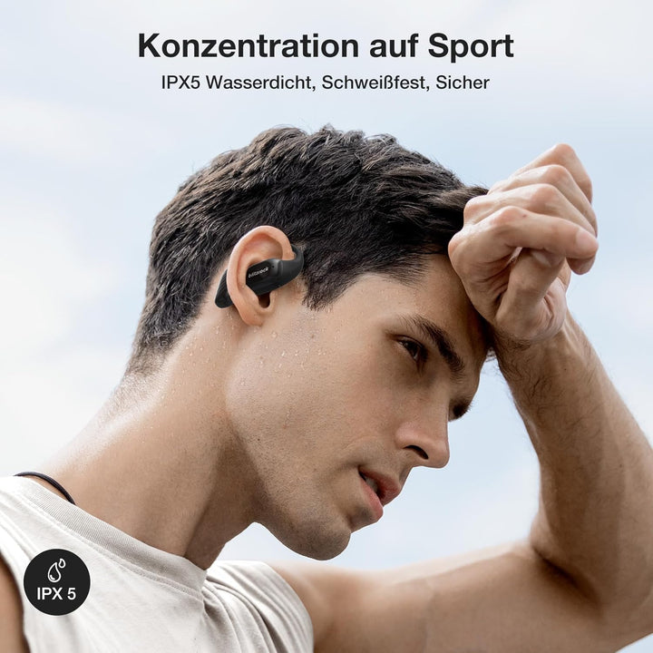 BlitzRock Open Ear Kopfhörer Kabellose Sport Bluetooth 5.4, Weichen und Bequemen, Reicher und Ausgew