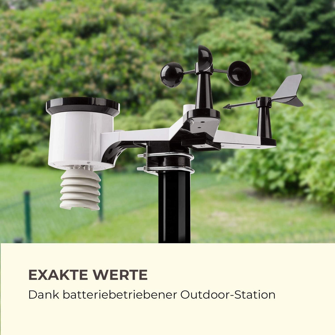 Waldbeck Huygens - 6-in-1 Profi-Wetterstation, 6 Messungen auf einen Blick, Wetterwarnungen, Live-We