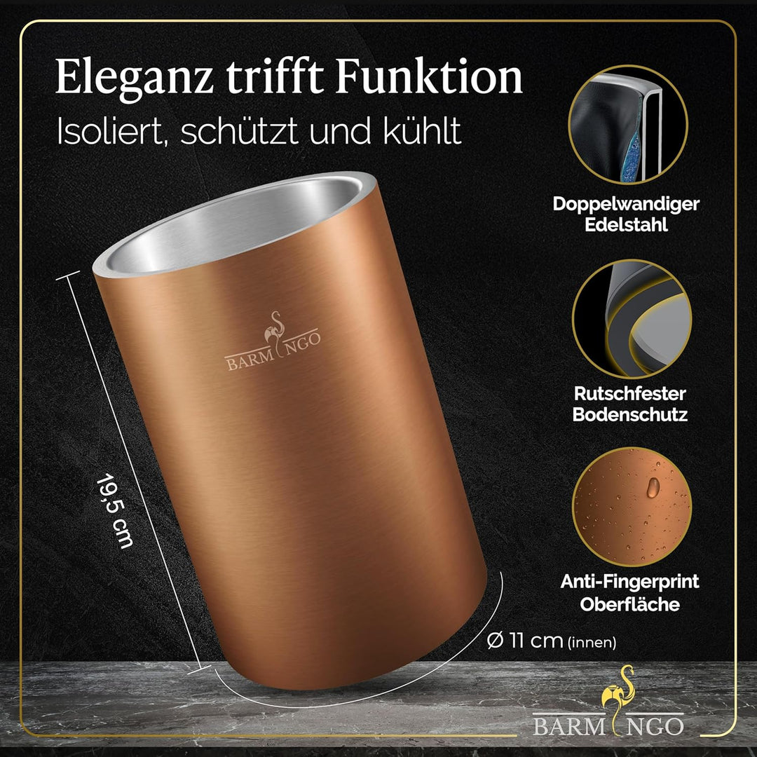 Weinkühler Edelstahl mit Kühlakkus – Getränkekühler & Flaschenkühler für Wein, Sekt, Champagner | Se