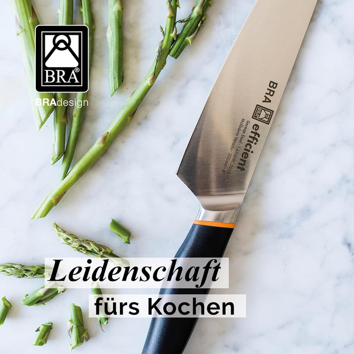 BRA Efficient | Set mit 3 effizienten Messern mit Schneidebrett