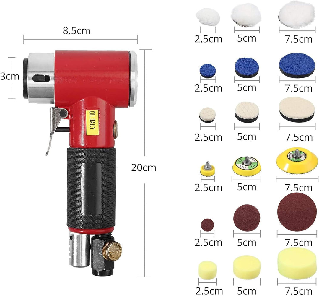 Mini Poliermaschine, Druckluft Polierer, EYPINS 25mm 50mm 75mm Exzenter schleifer Winkelschleifer mi