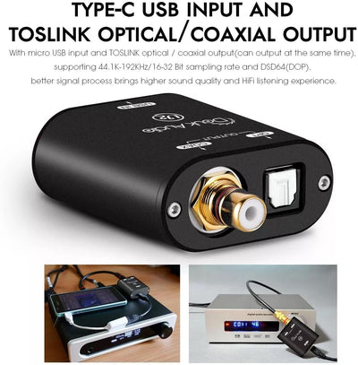 Douk Audio U2 USB Konverter XMOS XU208 Digitale Schnittstelle TOSLINK Koaxial DOP SPDIF Adapter DSD6