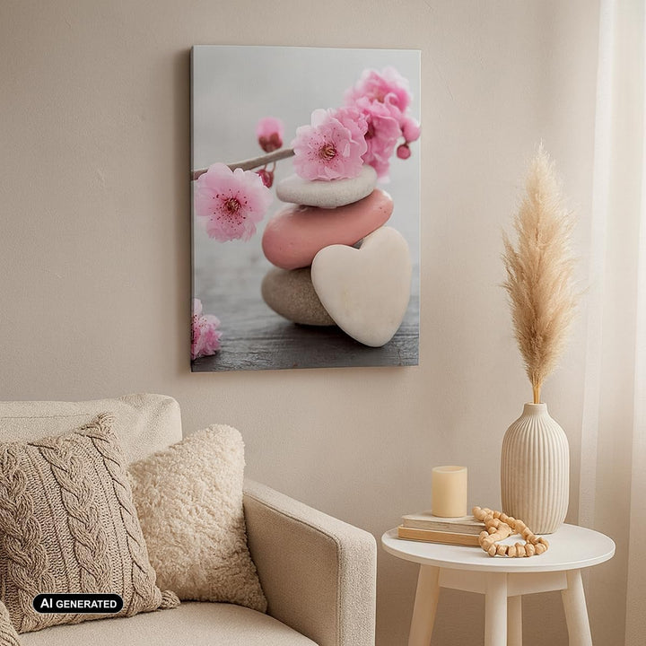 Bilder auf Leinwand 55x100cm Leinwandbild mit Rahmen Yoga weiblich Blume Gesundheit Gross Wanddeko B