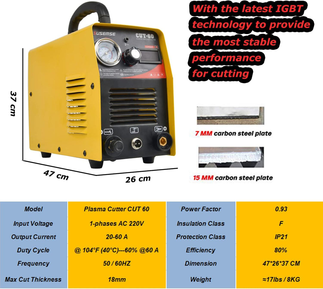 SUSEMSE CUT 60 IGBT Plasmaschneider mit 60 Ampere High Frequency 220V plasma cutter maschine bis 18m