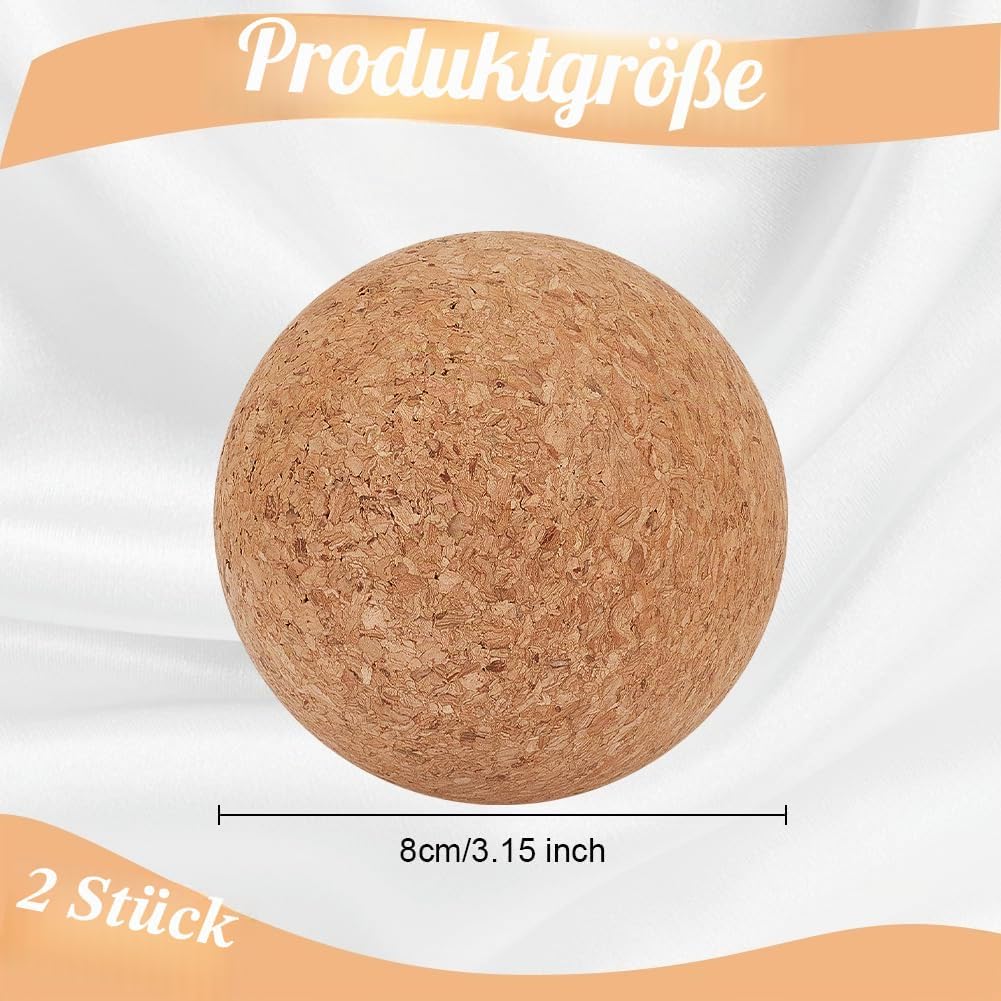 OLYCRAFT 2 Stück 8 cm Holzkork-Kugelstopper Für Weindekanter Karaffe Flaschenersatz Burlywood-Weinko