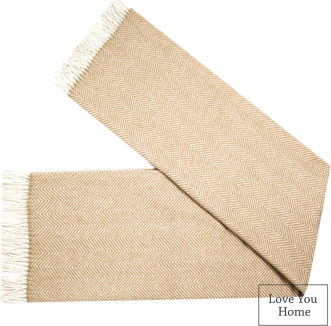 LYHome Merino Decke - Kuscheldecke Tagesdecke Sofa Wolldecke, Blanket Überwurfdecke Sofadecke Wohnde