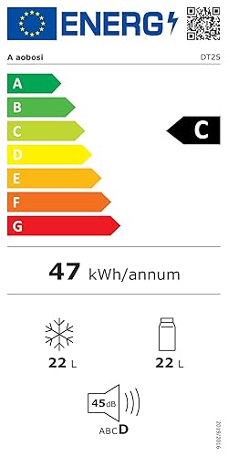 AAOBOSI Kompressor Kühlbox 23L, Kühlbox Auto -20 °C bis 20 °C，Kühlbox 12V 230V für Garagen, Auto, Lk