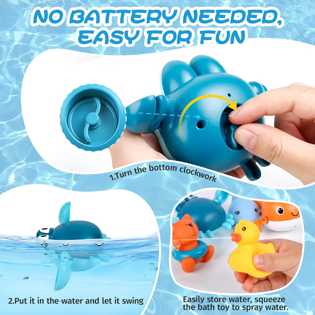 twoonto Badespielzeug, Aufziehbarem Badespielzeug Magnetische Angelspiele Badespielzeug Schwimmendes