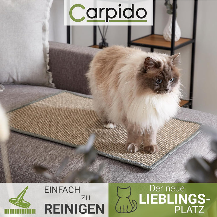 Kratzmatte für Katzen - Fussmatte Sisal Kratzteppich - natürliche Sisalmatte robust - Vorleger aus 1