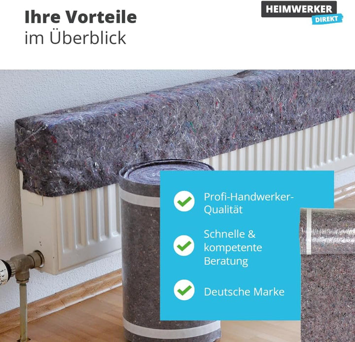2x Alfa Treppenvlies 330 mm x 25 m Profi-Qualität selbstklebendes Abdeckvlies 230 g/m² für Treppen,