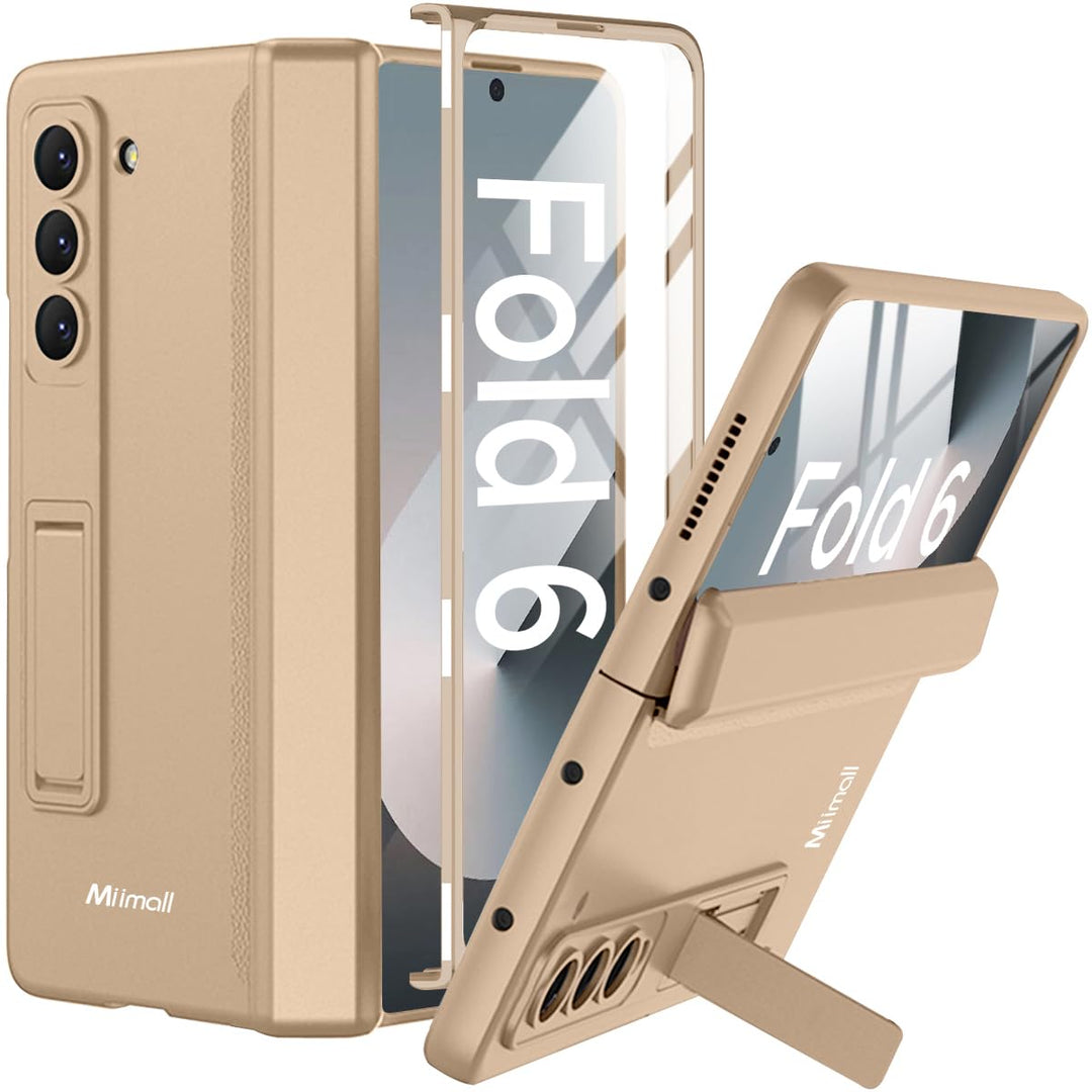 Miimall Kompatibel mit Samsung Galaxy Z Fold 6 Hülle mit Displayschutz+Magnetischer Scharnierschutz,