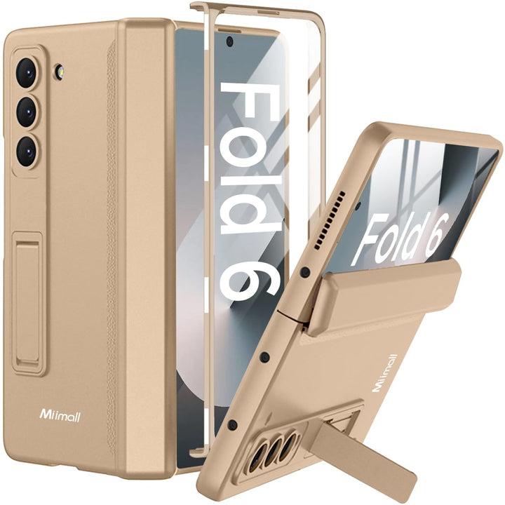 Miimall Kompatibel mit Samsung Galaxy Z Fold 6 Hülle mit Displayschutz+Magnetischer Scharnierschutz,