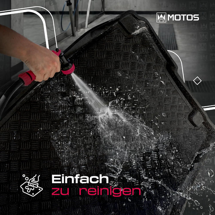 MOTOS Satz Gummifussmatten und PE Kofferraumwanne für Volkswagen Polo IV 2001-2009 Verbessern Sie Ih