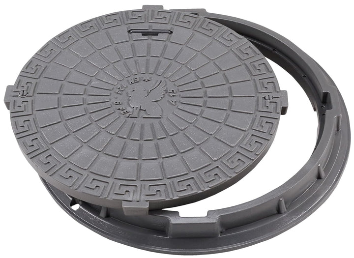 BABYLONPLAST Schachtabdeckung, Kanaldeckel DN600/780, Deckel Kunststoff Schachtdeckel A15, mit Siche