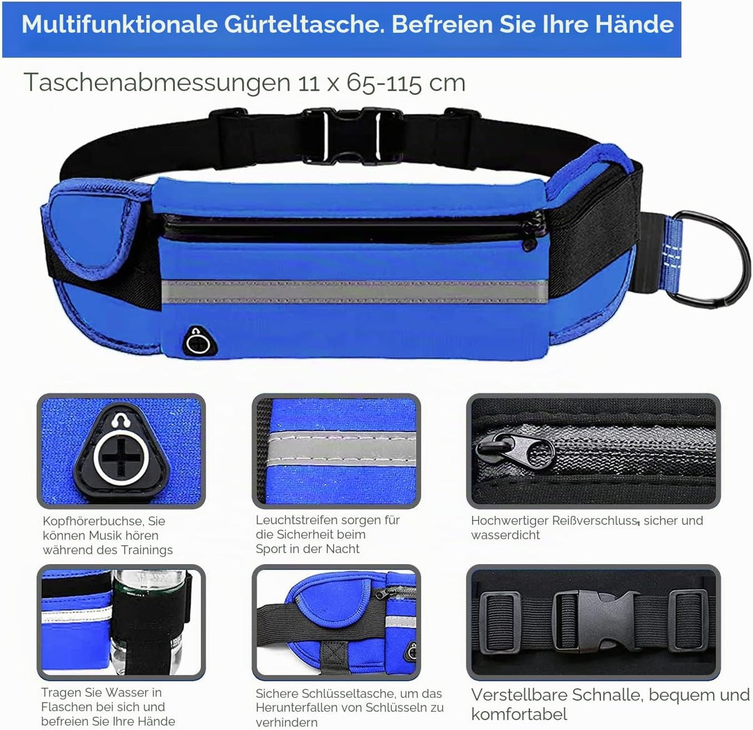 Edipets, Joggingleine Hunde, Freihändig, Laufen, Wandern, Gurtband, Anti-Stress, Reflektierend, 160-