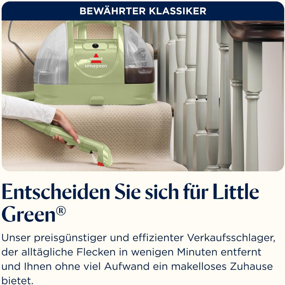 BISSELL Little Green, Polsterreiniger Gerät, Teppichreiniger für Alltägliche Flecken & Verschmutzung
