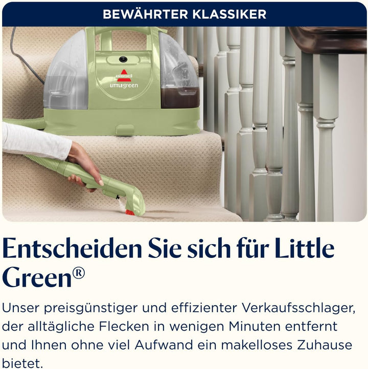BISSELL Little Green, Polsterreiniger Gerät, Teppichreiniger für Alltägliche Flecken & Verschmutzung
