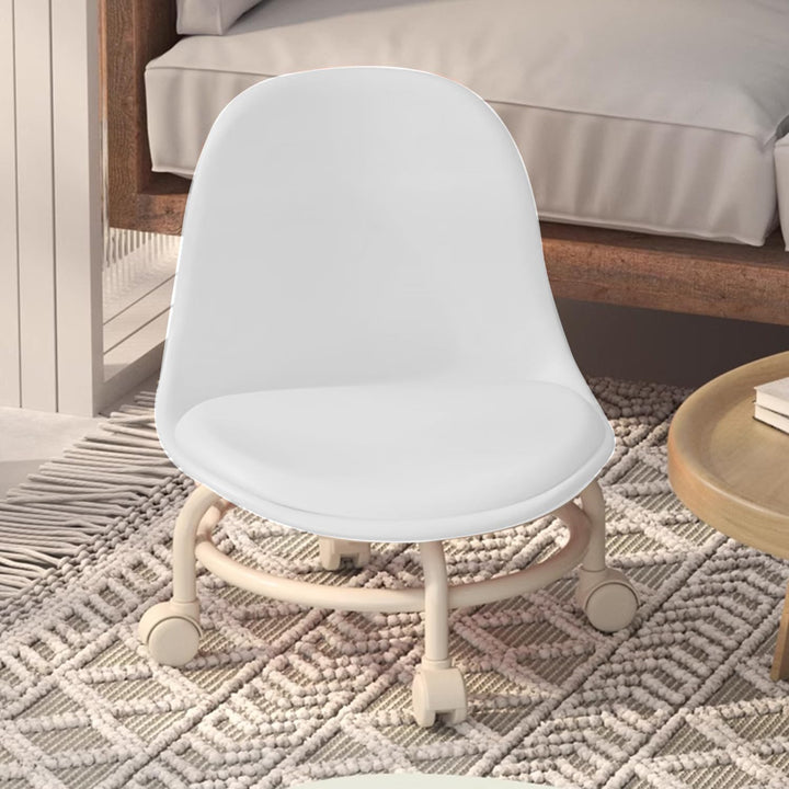 Rollhocker mit Rollen, kleine niedrige kleine Hocker auf Rollen, Drehstuhlhocker, 360 Grad drehbarer
