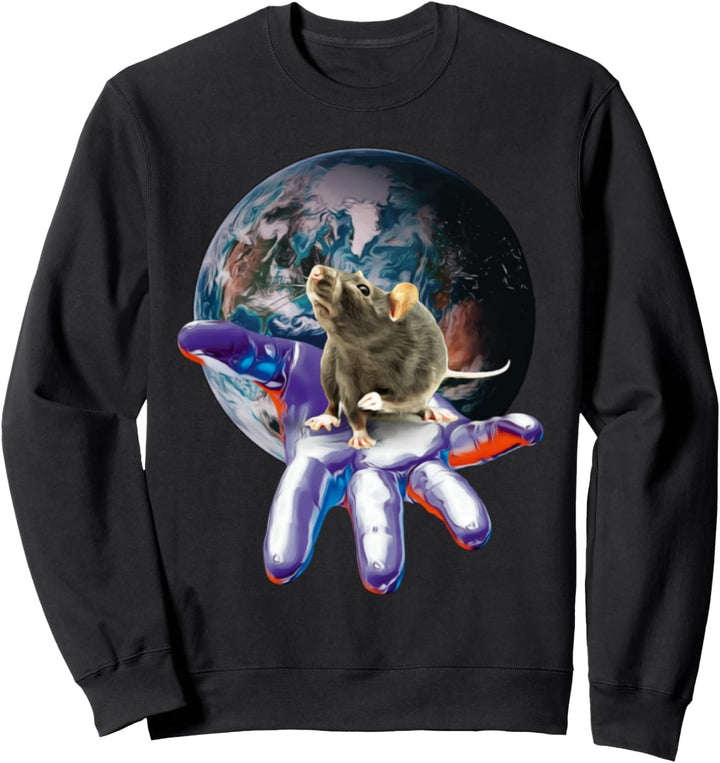 Ratten Motiv süsse Ratte bunte Nagetiere Käse Haustier Ratte Sweatshirt