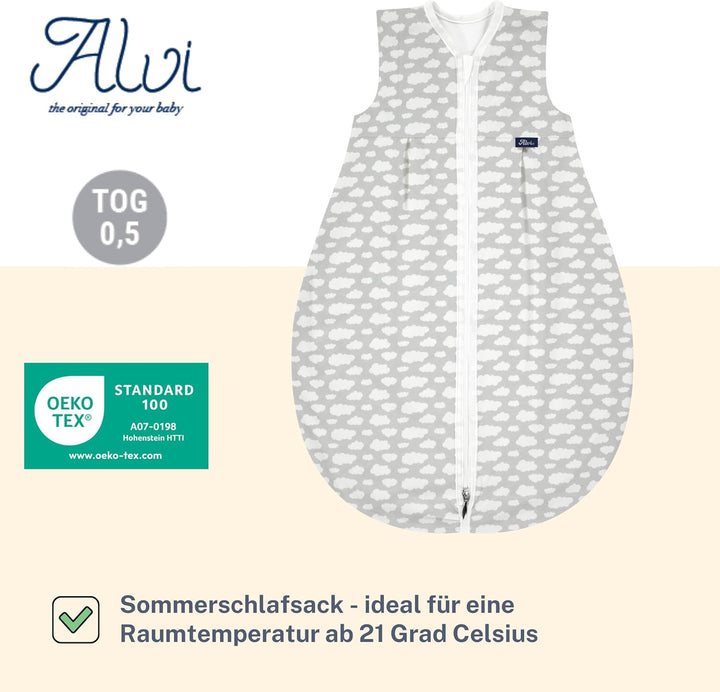 Alvi Schlafsack Baby Mäxchen light I leichter Babyschlafsack ärmellos I Sommerschlafsack Baby, Junge