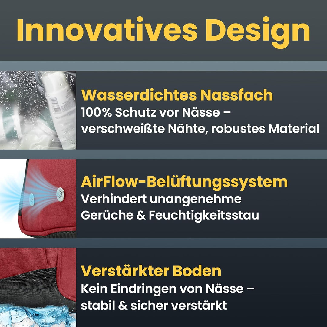Heldenwerk® Sporttasche & Reisetasche für Damen und Herren klein I Trainingstasche mit Schuhfach und