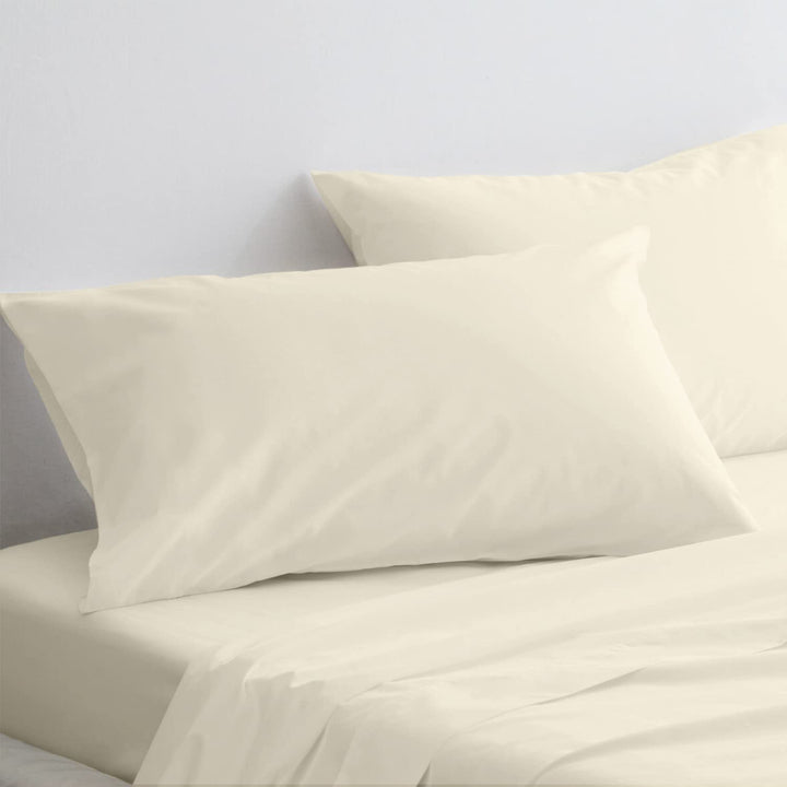 Pizuna Luxuriöser Soft-Satin 2er Pack Kissenbezug 40 x 80 cm Neu Elfenbein, 800 Fadenzahl Baumwolle