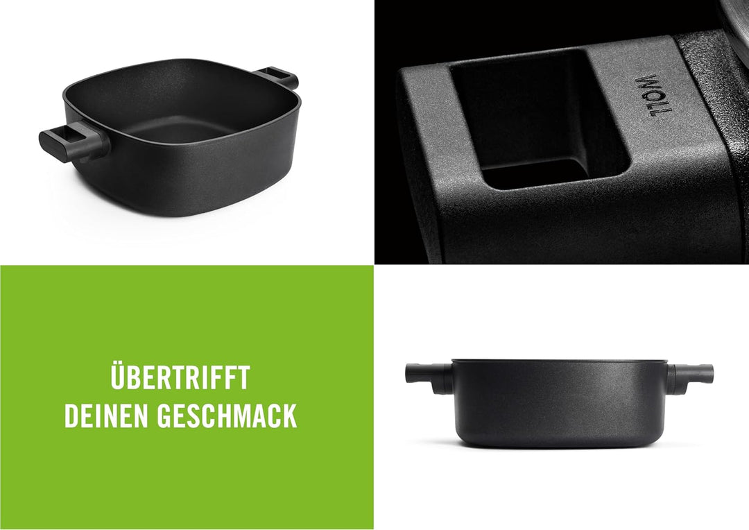 Woll Diamond Logic XR Kasserolle, viereckig mit 2 Seitengriffen - Induktiv -, 28 cm x 28 cm, 11 cm h