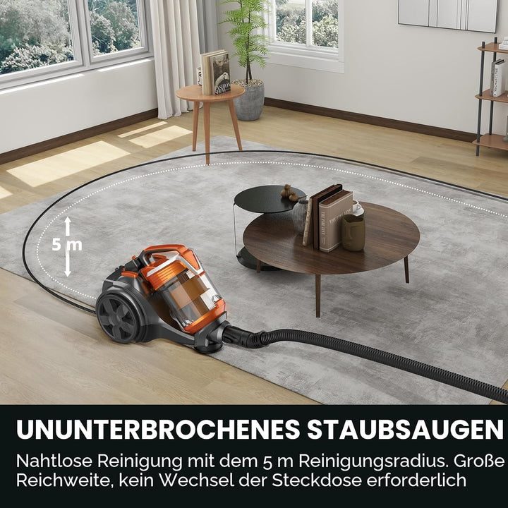 Beutelloser Staubsauger ohne Beutel, 3600W Staubsauger Beutellos, Staubsaugers Starke Saugleistung 1