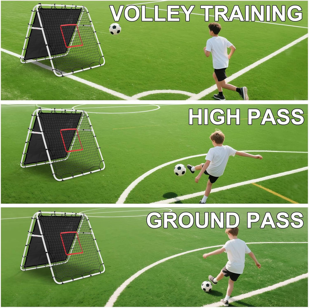 Doppelseitige Rebounder Net Fussball Training Ausrüstung, 100/120/180cm, Fussball Tor Kickback Ziel