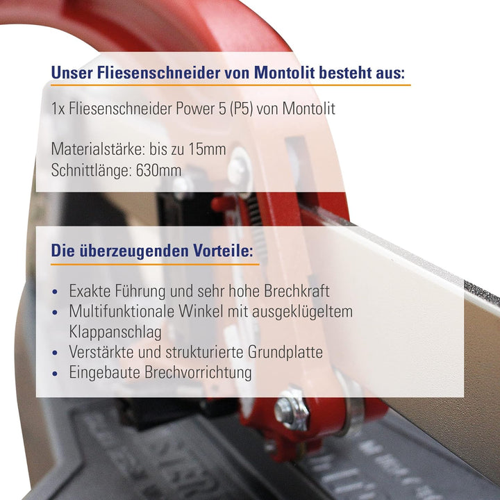 Karl Dahm Fliesenschneider Alu P5, 630 mm I Profi-Fliesenschneidemaschine für Feinsteinzeug, Bodenfl