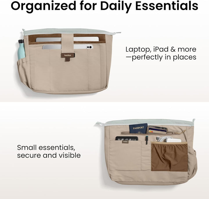 tomtoc Puffer Laptop Tragetasche für Damen, 13,5L Tote Bag für 15-16 Zoll Macbook, Leichte Schultert