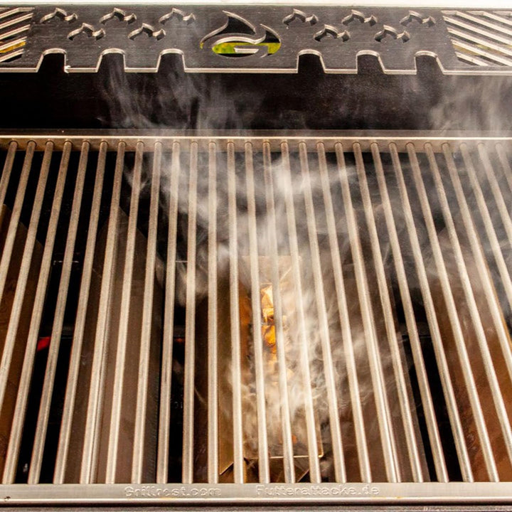 Grillrost.com Das Original Edelstahl Smokerschiene | Räucherbox | Direkt auf die Aromaschiene setzen