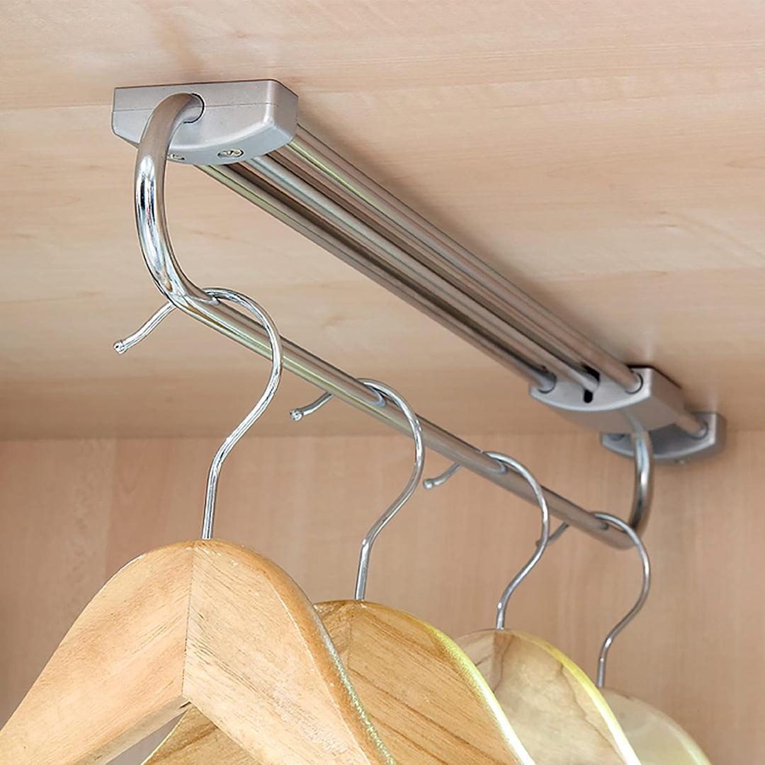 Emuca 6210625 Garderobenauszug für Kleiderschrank, Länge 450mm, 450mm