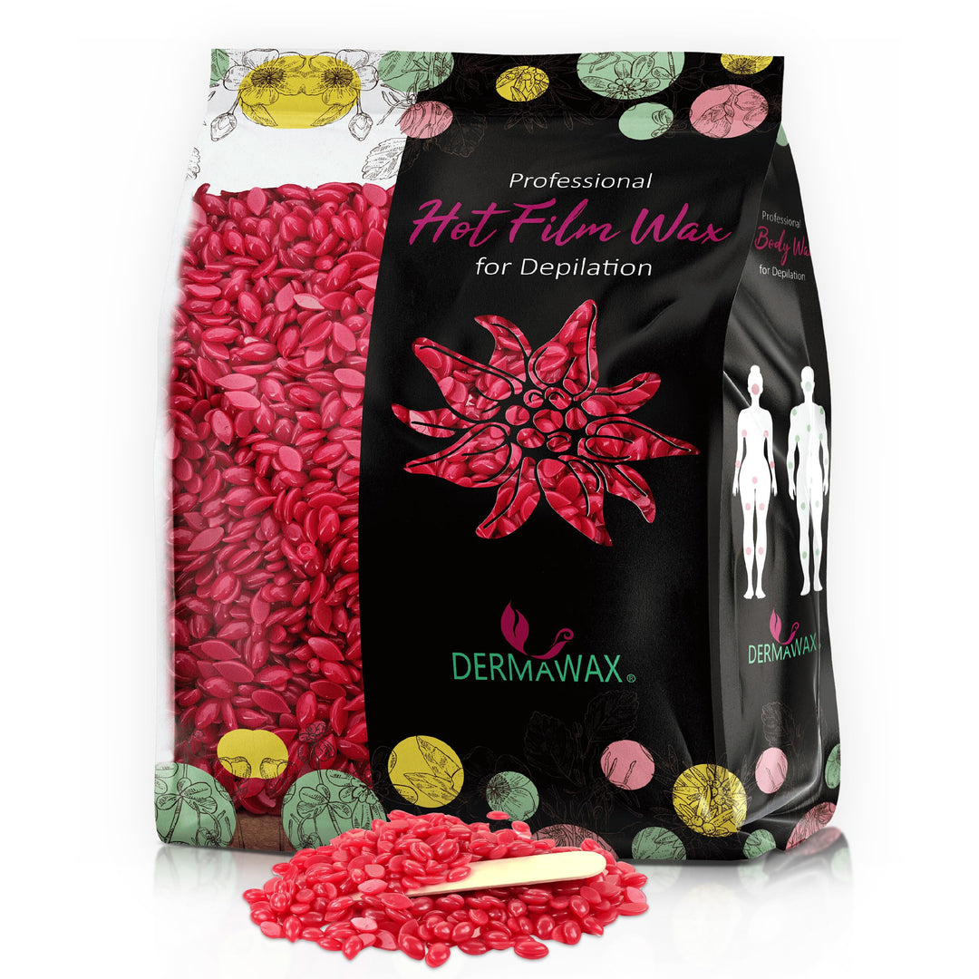 Dermawax 500g Rose Wachsperlen mit Kokosöl – Professionelles Heisswachs zur Haarentfernung – Sanftes