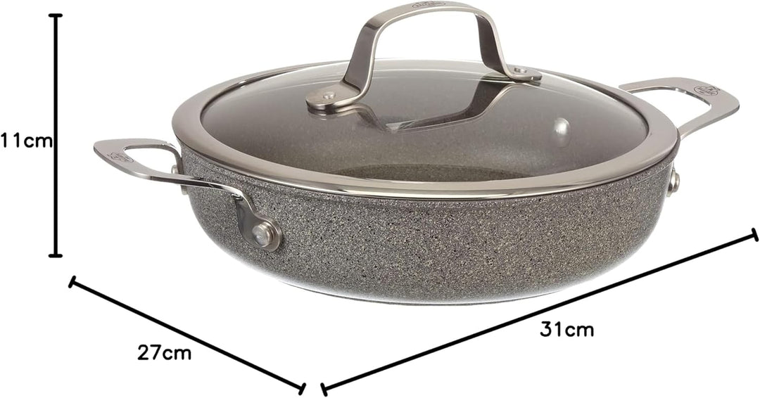 Induction deep Frying pan with 2 Handles BALLARINI Salina Granitium 24 cm 75002-811-0
