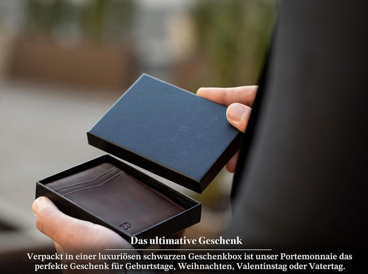 SERMAN Brands börse mit Klammer â€“ Herren-Geldbörsen, schmale Vordertasche, RFID-blockierender Kart