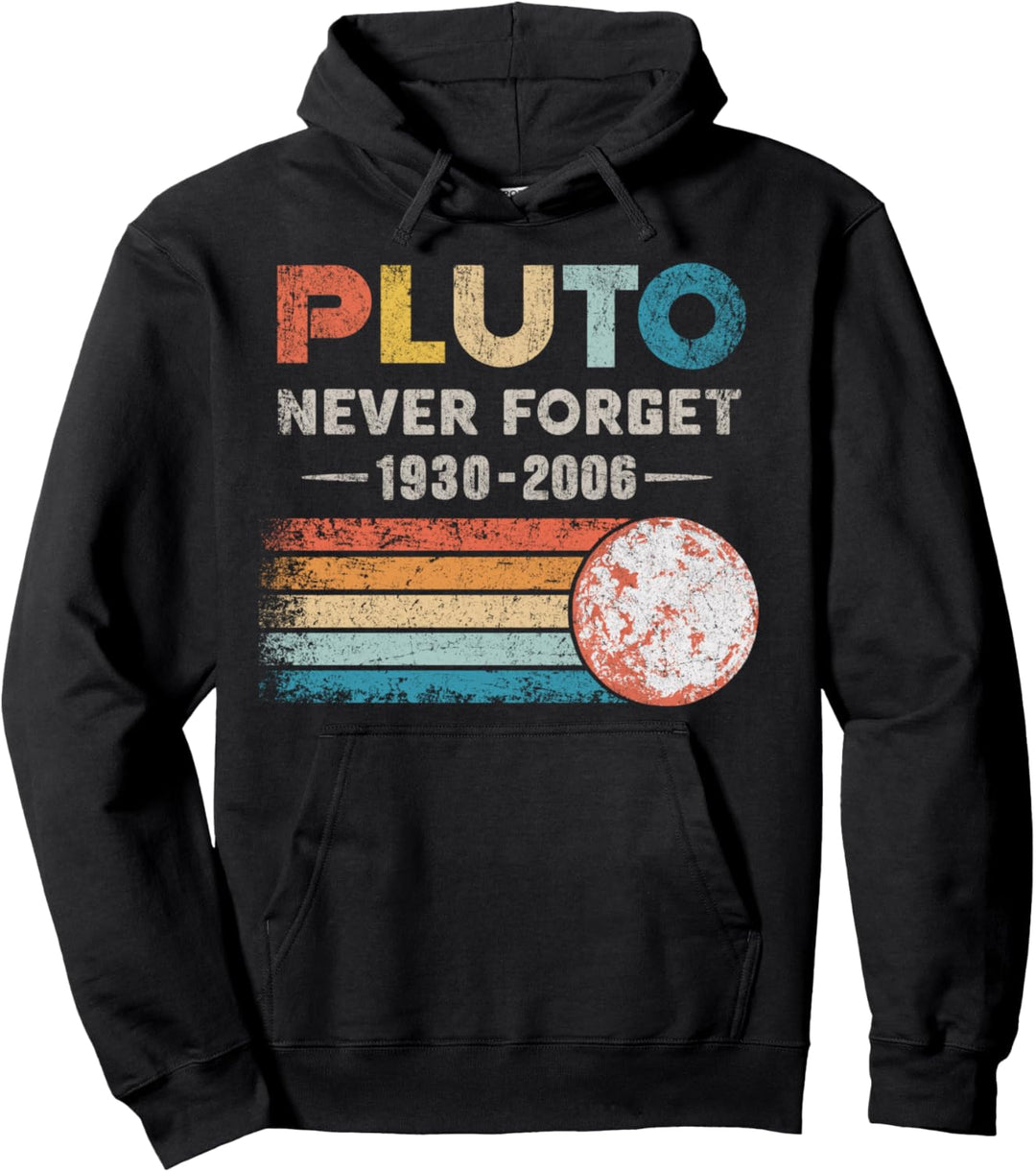 Vintage Never Forget Pluto Lustiges Retro Astronomie Space Pullover Hoodie