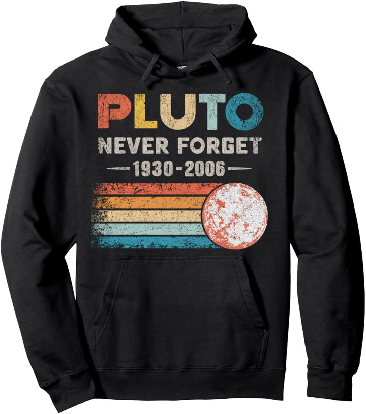 Vintage Never Forget Pluto Lustiges Retro Astronomie Space Pullover Hoodie
