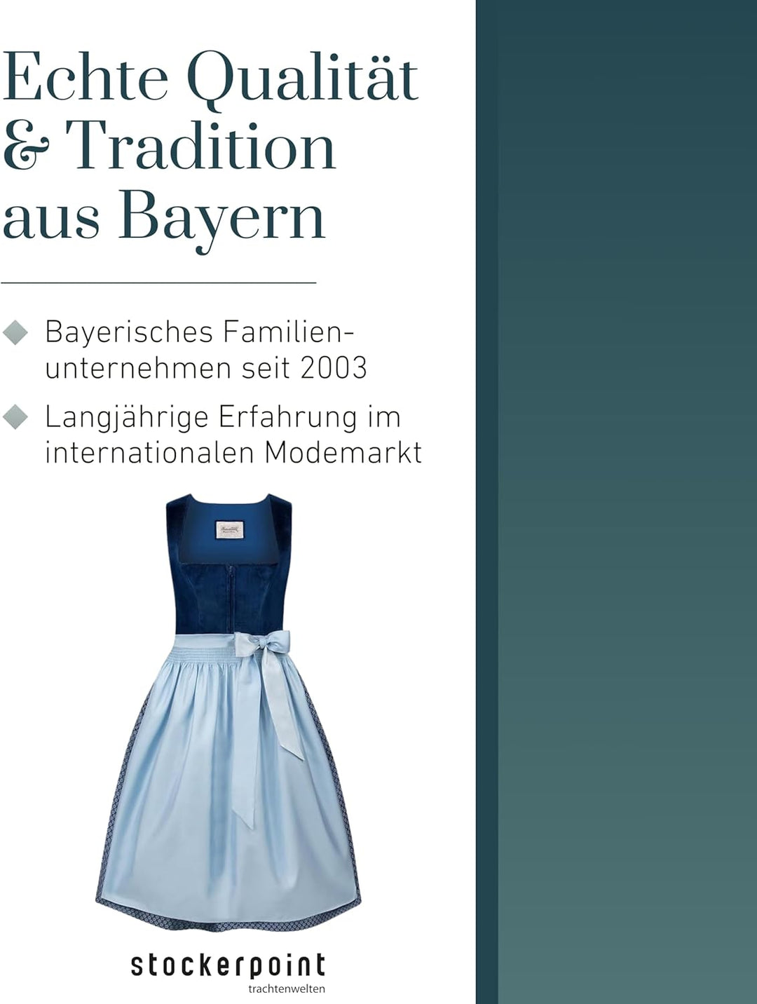 Stockerpoint Damen Aida Midi Dirndl 36 Indigo, 36 Indigo