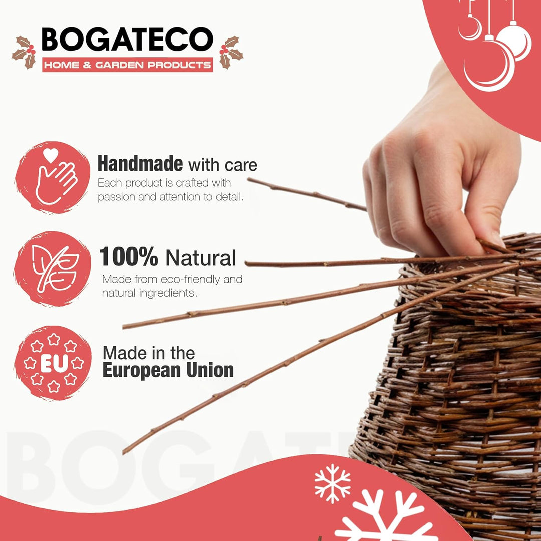 BOGATECO Weidenkorb für den Weihnachtsbaum 60cm Durchmesser | Weihnachtsbaum Rock aus Weide | Weihna