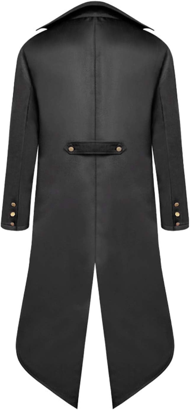 Halloween Mittelalter Viktorianische Jacke Kostüme für Männer, Steampunk Gothic Frack Mantel Uniform