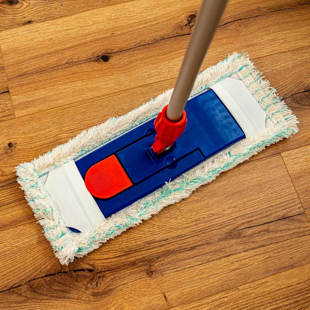 Sonty Profi Wischmopp Baumwolle geöltes Parkett 40 cm – 2 Stück Parkettmopp für Holzböden in Haushal