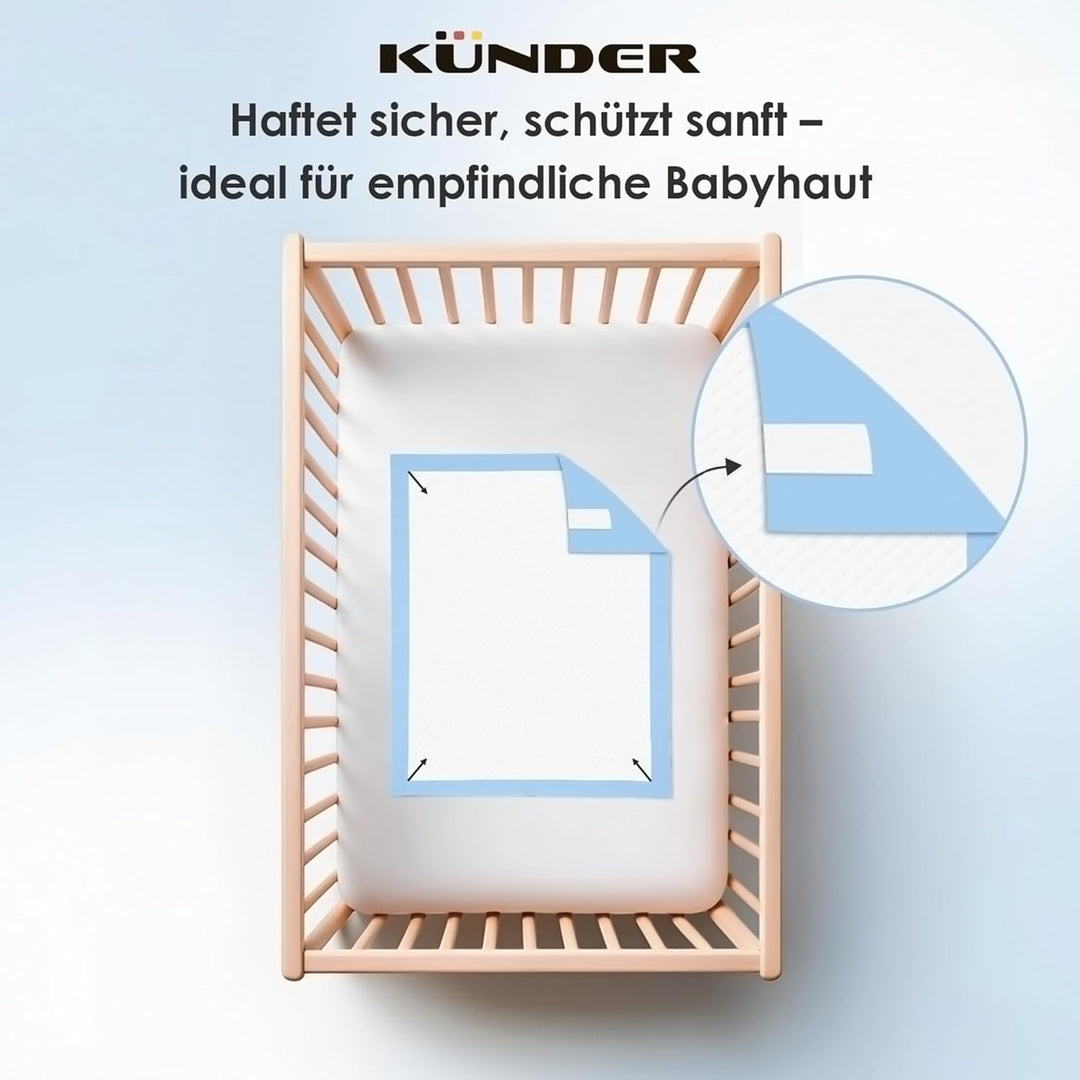 50x Baby Wickelunterlage Einweg 60x40 cm - Ultra-saugfähige Inkontinenzunterlagen, 6-lagige Betteinl