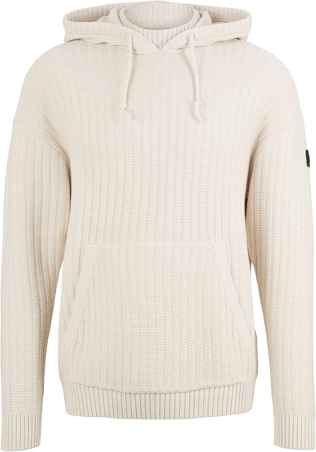 TOM TAILOR Denim Herren Kapuzenpullover mit Rippstruktur S 28225 - Cold Beige Melange, S 28225 - Col