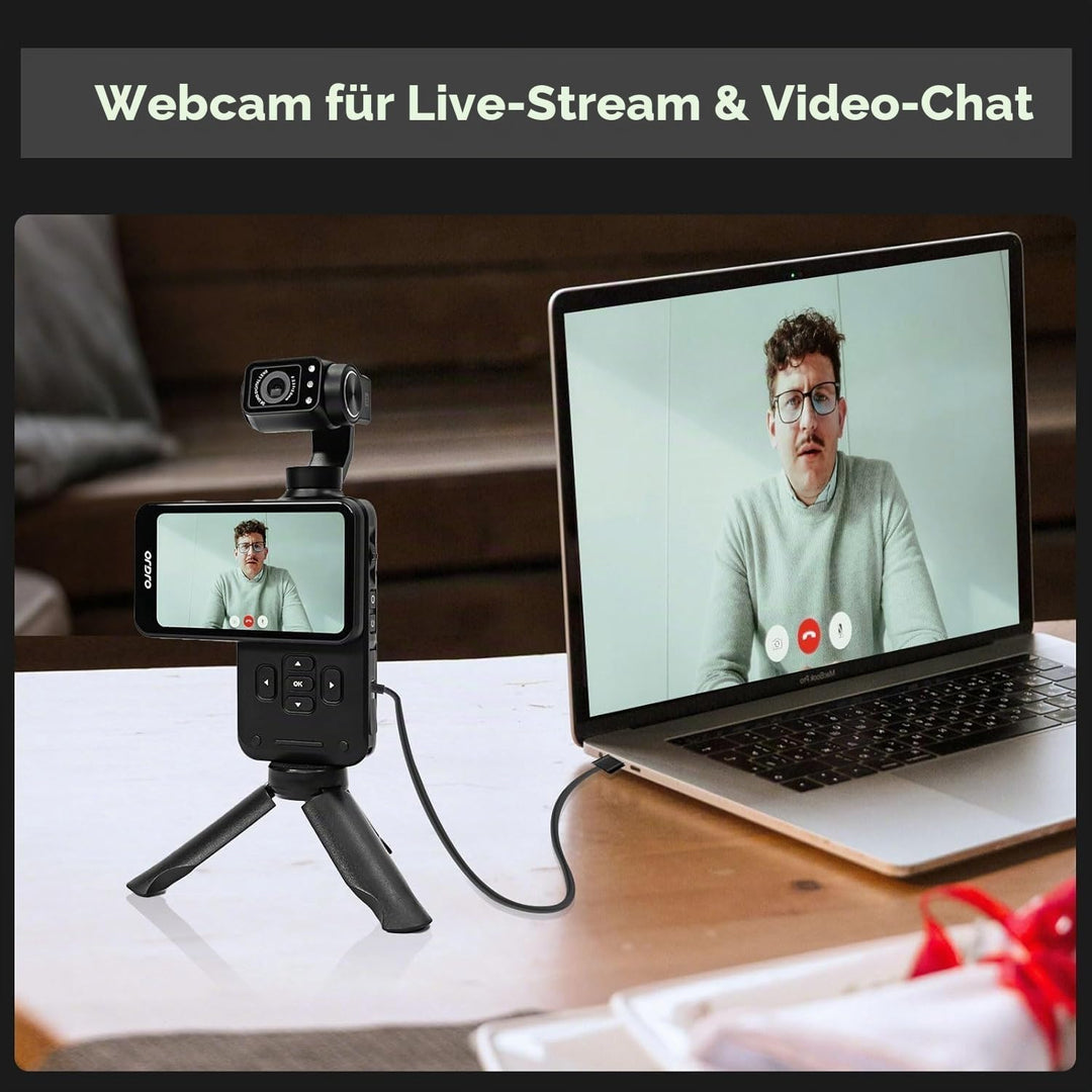 ORDRO M5 3-Achsen-Stabilisierung Videokamera 5K, Vlogging-Kamera mit 3.5" Flip Bildschirm 120° Sicht