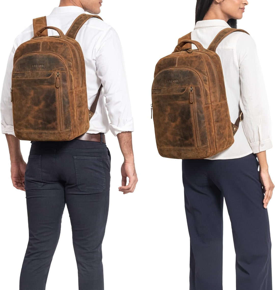 STILORD 'Alura' Grosser Rucksack Damen und Herren Leder Rucksack mit vielen Fächern Laptoprucksack 1